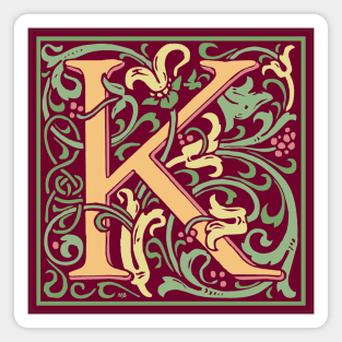 William Morris Vintage Letter K Magnet